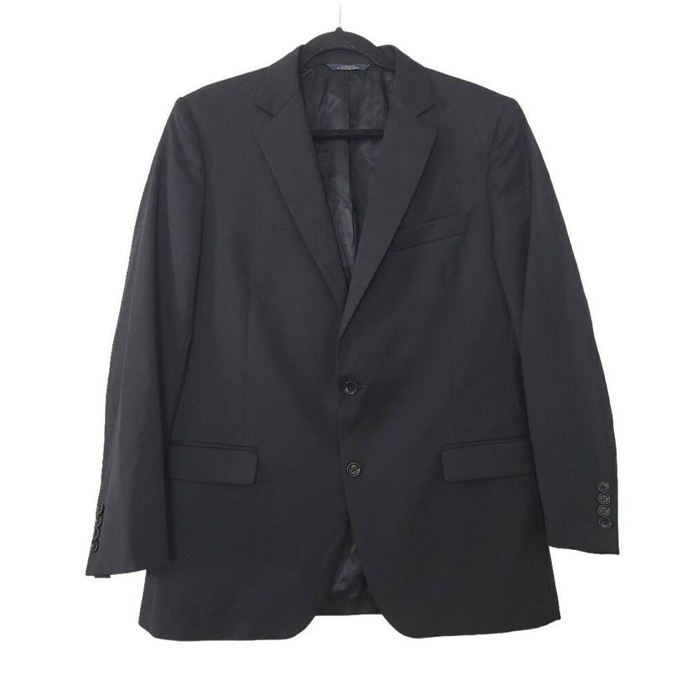 Brooks Brothers 1818 Fitzgerald‎ Black Wool Blazer Sz 42R Estrato Trabaldo Togna